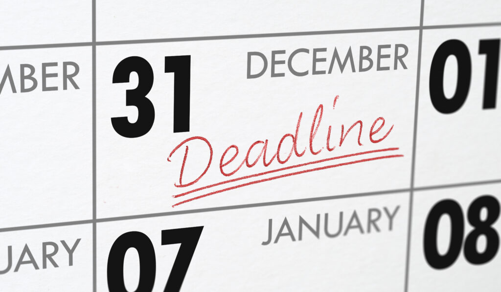 federal solar tax credit Deadline written on a calendar - December 31, 2025